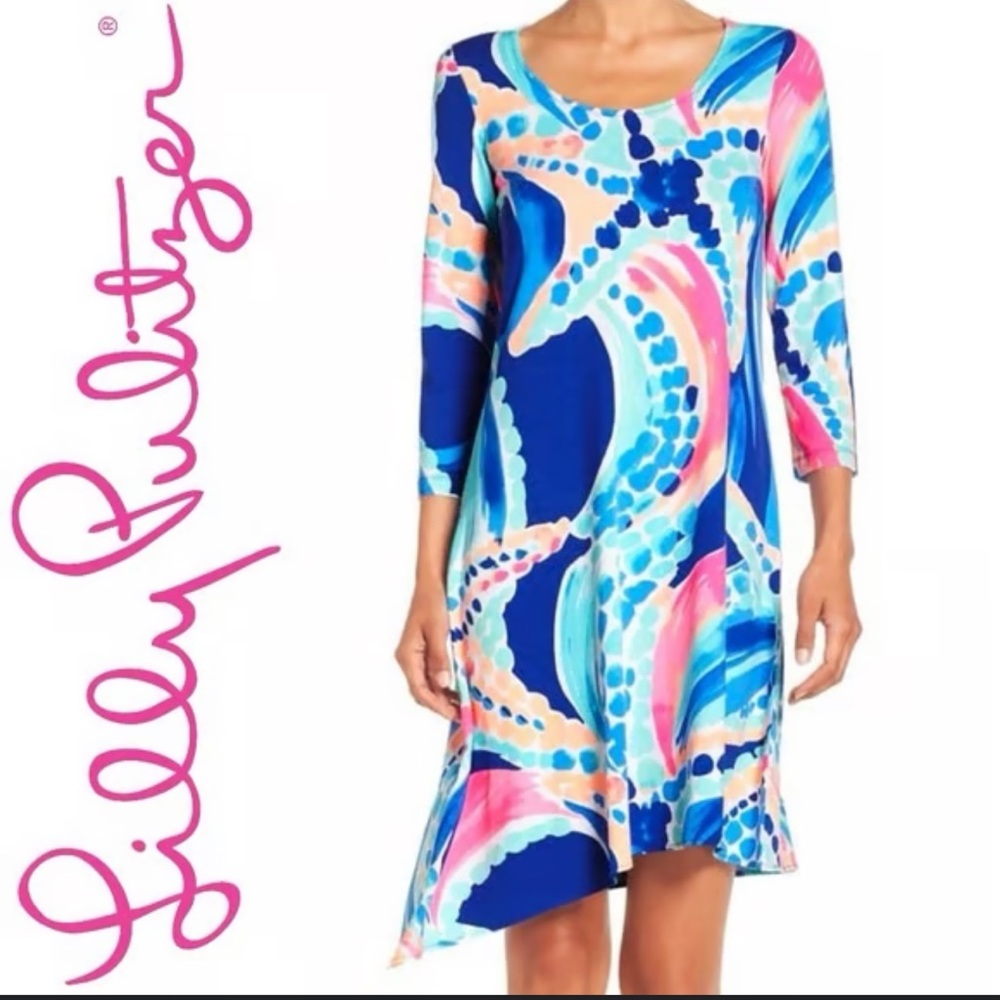 Lilly Pulitzer ARIANA Ocean Jewel MULTI asymmetric Dress